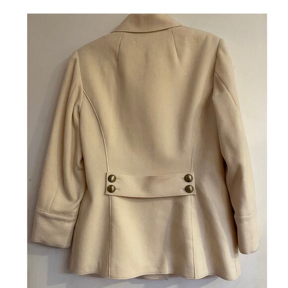 Etecetra Vintage White Wool Double Breasted Coat Size 12 Heritage Quality Warm - Picture 4 of 5